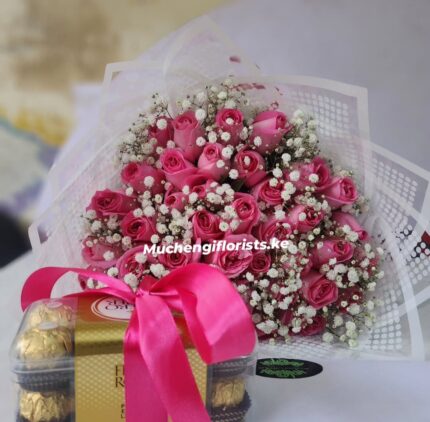 Soft Pink & Rocher Chocolates